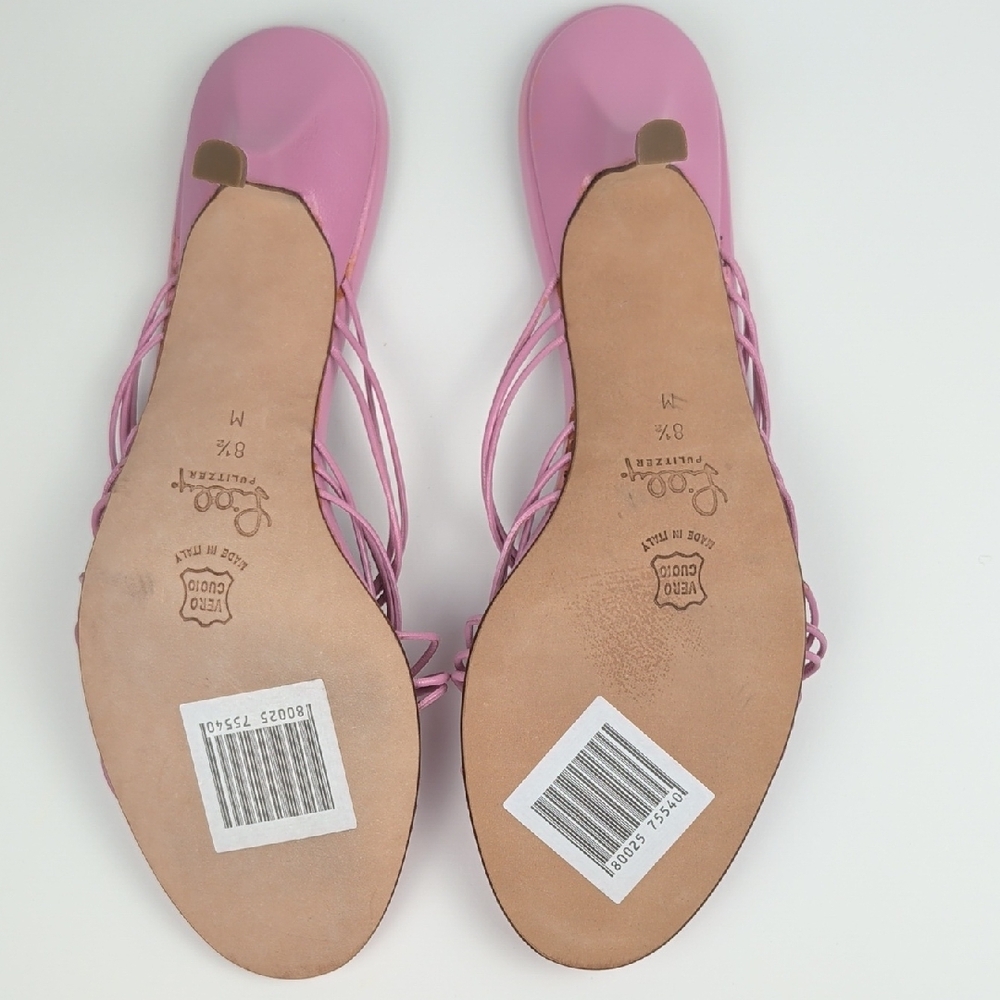 Vintage New Lilly Pulitzer Nicky Pink Strappy Kitten Heel Sandals/Slides/Shoes - Picture 5 of 8